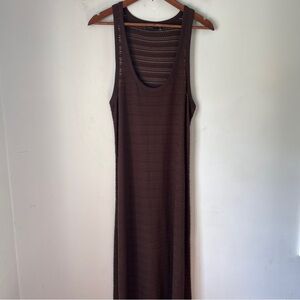 ASOS Brown Ribbed Sleeveless Sheath Maxi Dress